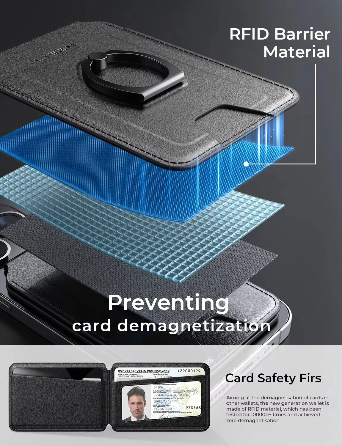 Luxury Leather Magnetic Card Wallet Case For iPhone With Magsafe Compatibility