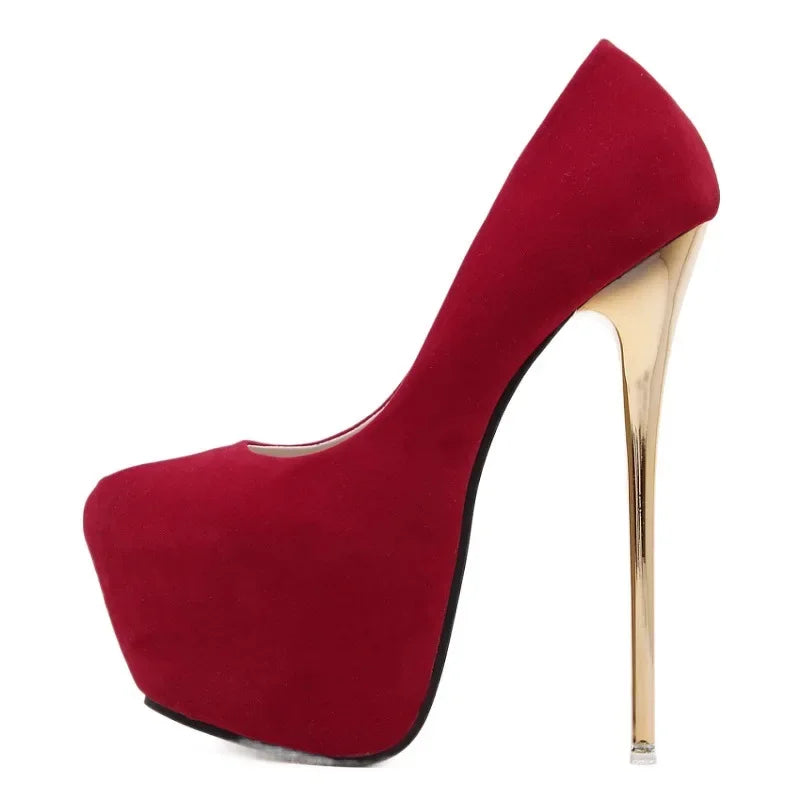 Fashionable Waterproof Women Shoes Ultra High Heel Microfiber Spring Autumn