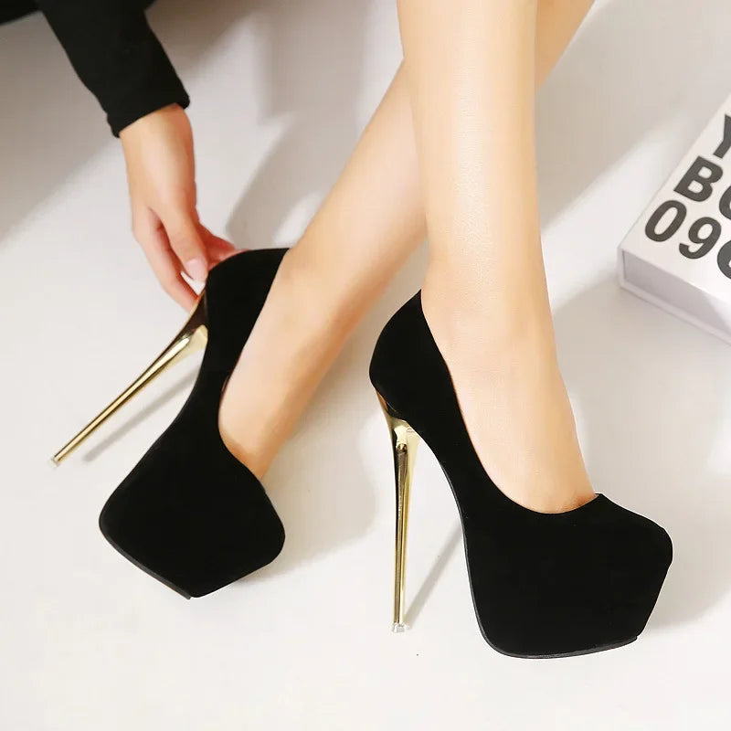 Fashionable Waterproof Women Shoes Ultra High Heel Microfiber Spring Autumn