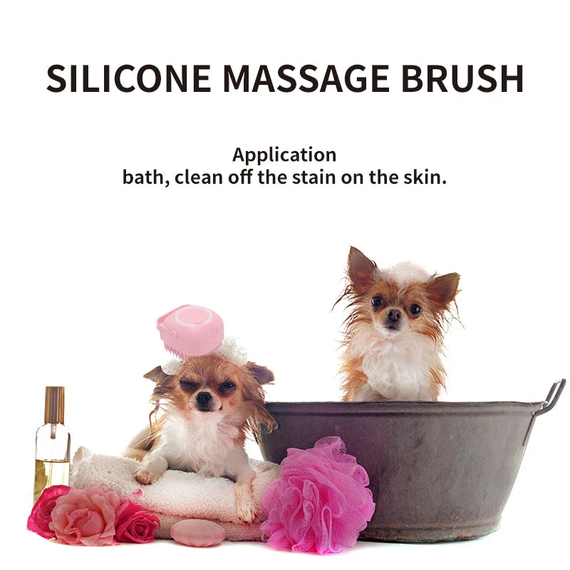 Soft Rubber Dog And Cat Massage Brush For Bathing Grooming And Fur Removal