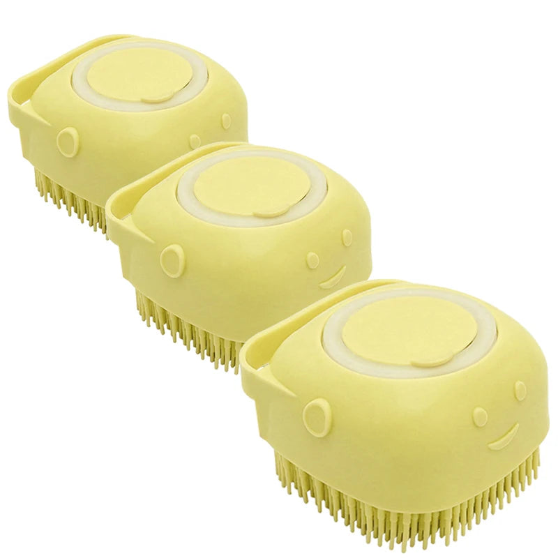 Soft Rubber Dog And Cat Massage Brush For Bathing Grooming And Fur Removal