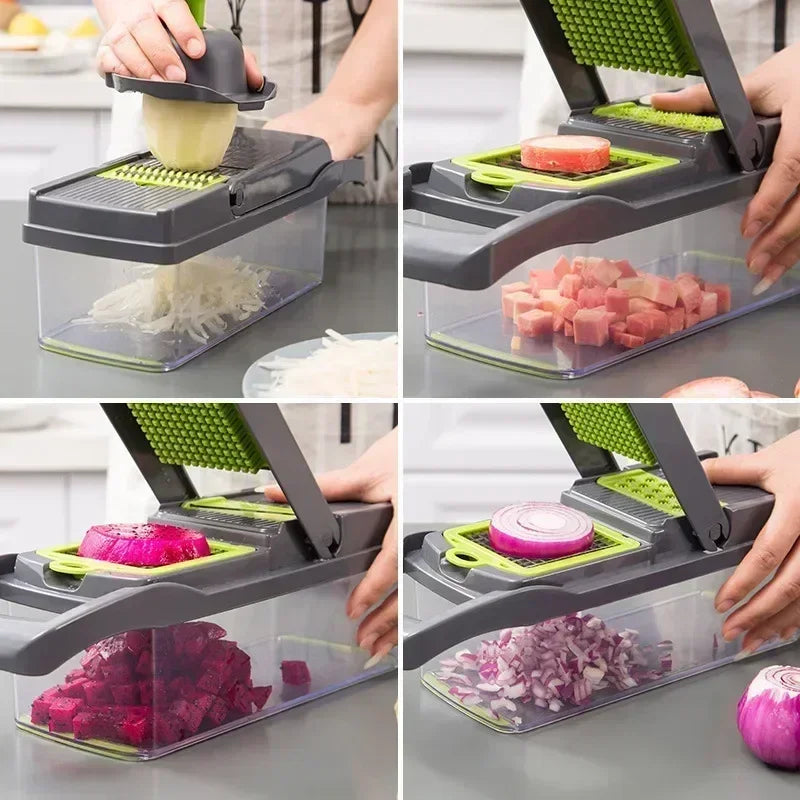 Multifunctional Vegetable Chopper 14 In 1 Food Slicer Dicer Tool