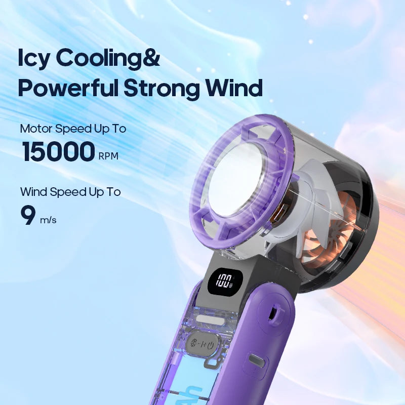 Mini Portable Turbo Fan Rechargeable 3600mAh High Speed Handheld Cooler