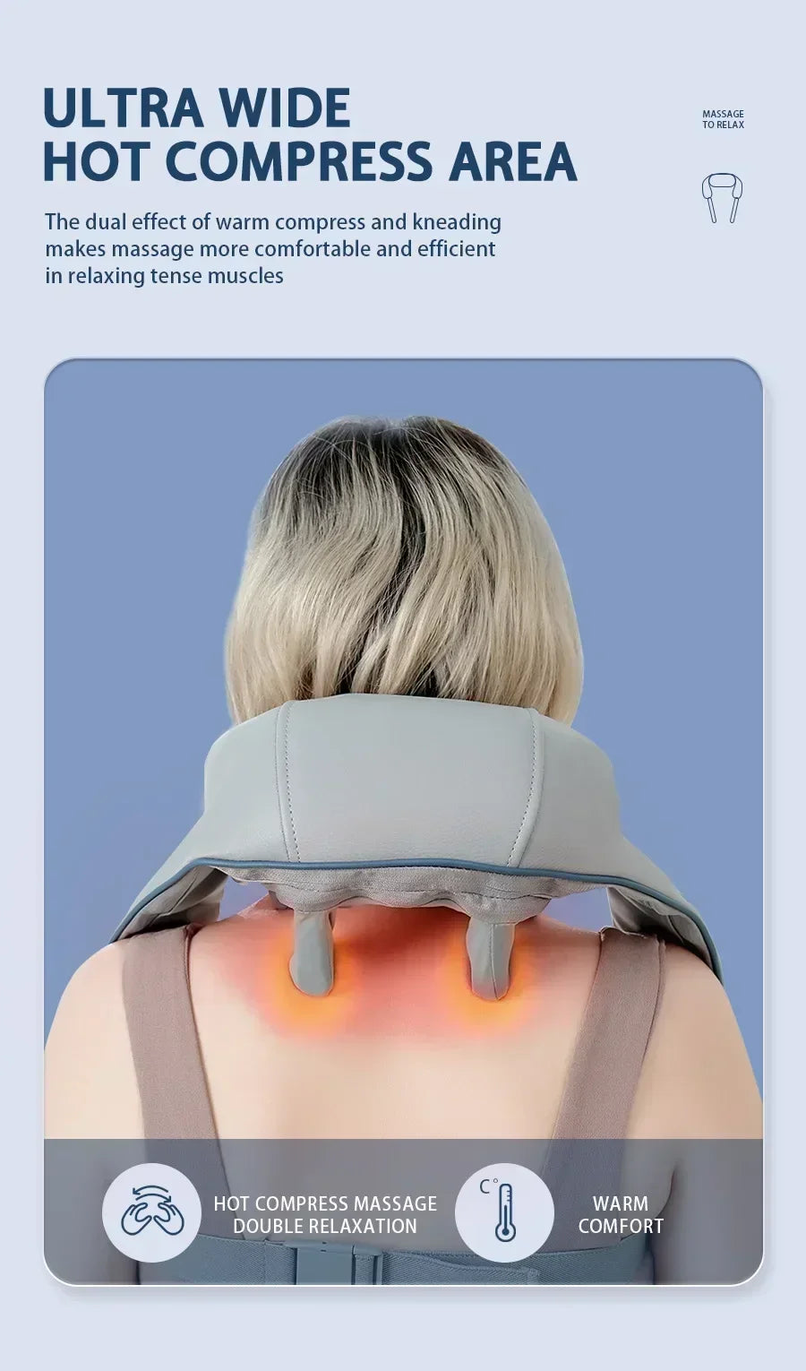 New Portable Mini Shiatsu Massage Shawl For Trapezius Muscle Relaxation