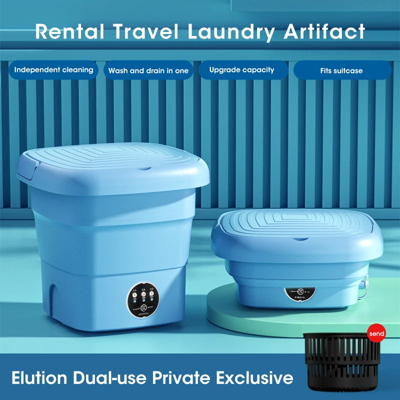 Mini Folding Washing Machine Portable Dryer Travel Laundry