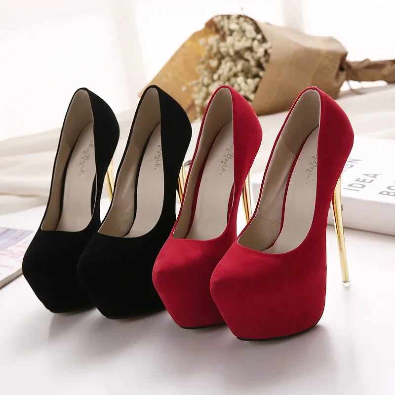 Fashionable Waterproof Women Shoes Ultra High Heel Microfiber Spring Autumn