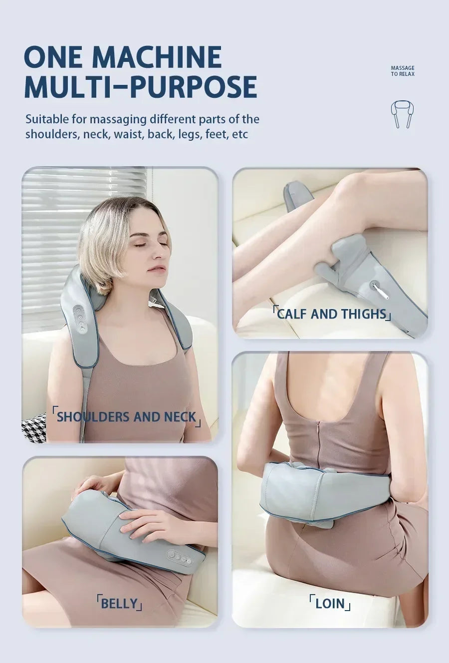 New Portable Mini Shiatsu Massage Shawl For Trapezius Muscle Relaxation