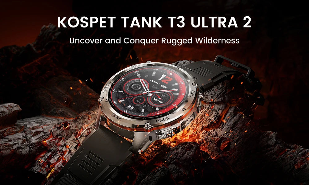 KOSPET TANK T3 Ultra 2 GPS Smartwatch | 60 Tage Akku, AMOLED, 5ATM, IP69K