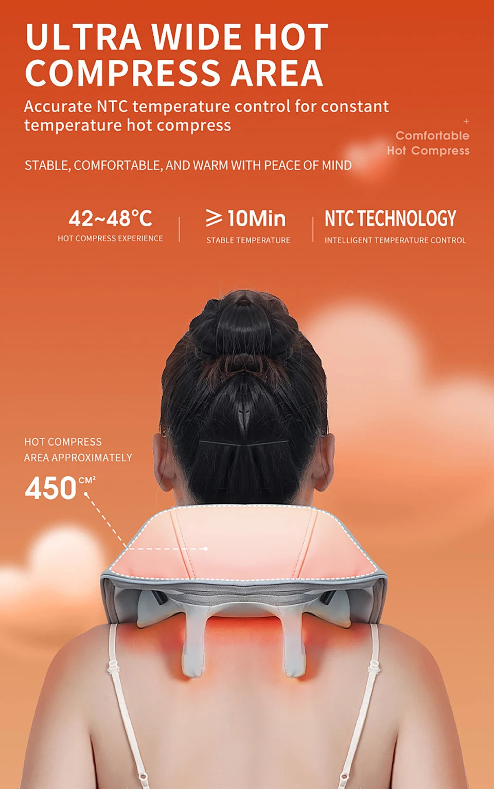 Multifunctional Neck And Shoulder Massager Electric Shiatsu Infrared Therapy