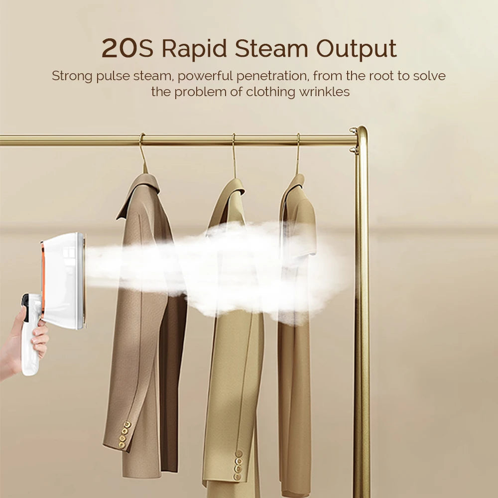 Steam Iron For Clothes Portable Handheld 1200W With Fast Heating And Folding Handle