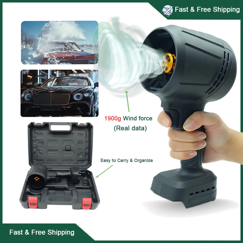 Powerful Brushless Turbo Jet Fan Blower For Car Leaf Snow Compatible Makita Battery