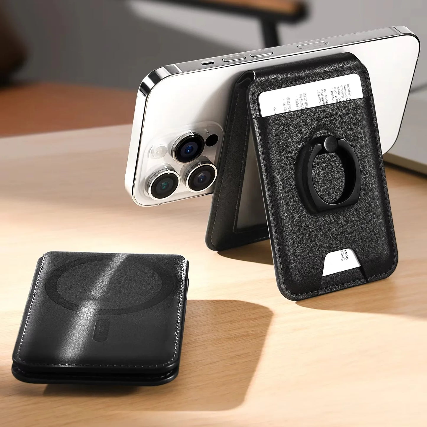 Luxury Leather Magnetic Card Wallet Case For iPhone With Magsafe Compatibility