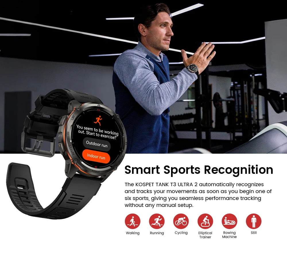 KOSPET TANK T3 Ultra 2 GPS Smartwatch | 60 Tage Akku, AMOLED, 5ATM, IP69K