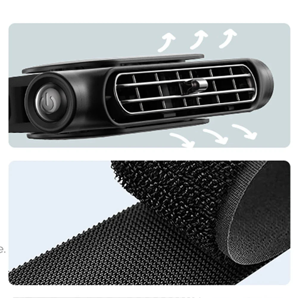 Portable Car Rear Seat Cooling Fan 3 Speeds USB Adjustable Airflow for Hot Weather